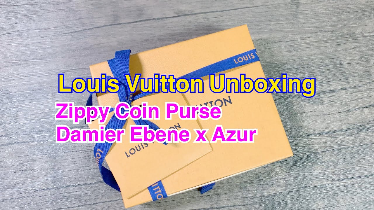 어른의 취미: Louis Vuitton Unboxing Zippy Coin Purse Damier Ebene & Azur - YouTube