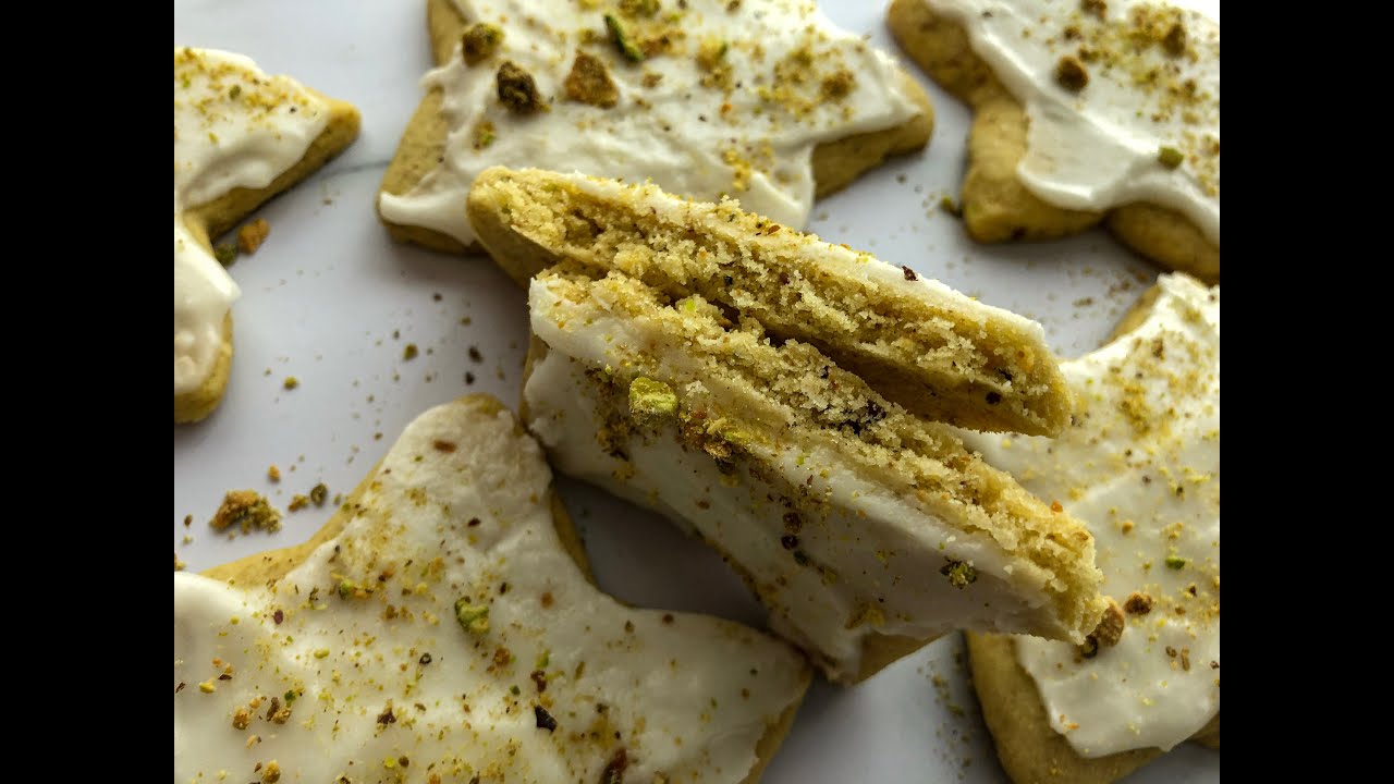 Olive Oil Sugar Cookies with Pistachios and Lemon Glaze YouTube