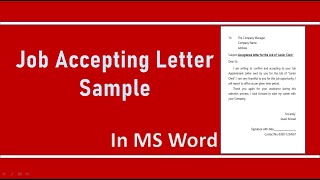How to write a Job Acceptance letter to Company Manager in MS Word screenshot 4