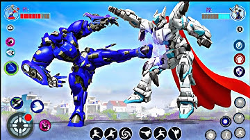 Blue Robot Multiple Transformers Dino Car Jet Robot Action - Android Gameplay | Part 1