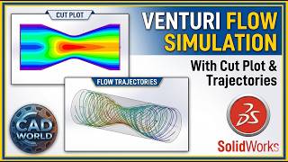 SolidWorks | Flow Simulation of Venturi with Cut Plot and Flow Trajectory