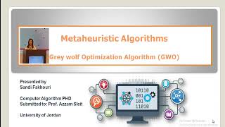 Metaheuristic Algorithms - Grey Wolf Optimization Algorithm