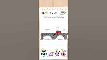 Brain Test Level 33 Answer | Help the car cross the bridge?