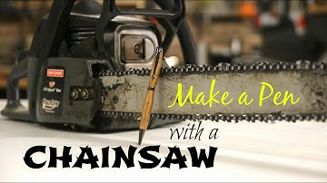 Make a Pen with a Chainsaw - No Lathe Pen Challenge (crazy)