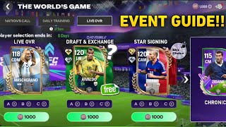 THE WORLD'S GAME EVENT GUIDE!! FREE 120 OVR DRAFT, EXCHANGE & STAR SIGNING FC MOBILE 26!