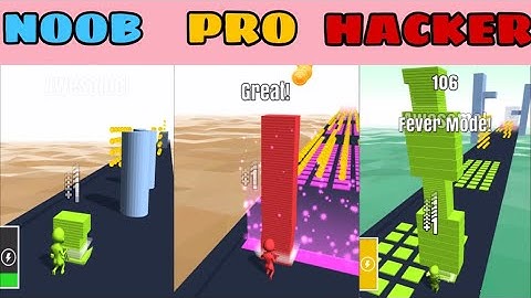 NOOB vs PRO vs HACKER in Stack Colors ❤️ All Levels Gameplay, NEW Games iOS, Android