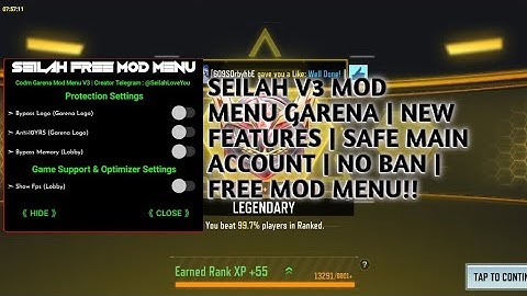 SEILAH V3 MOD MENU GARENA | NEW FEATURES | SAFE MAIN ACCOUNT | NO BAN | FREE MOD MENU!!!!!