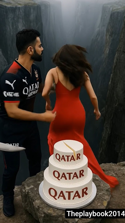 Virat kholi And Anushka Sharma cake cutting on dangerous deadly place 😍 #shorts #viratkohli #ai