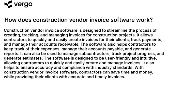 Understanding Construction Vendor Invoice Software