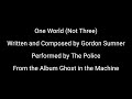 One World Not Three With Lyrics The Police Ghost In The Machine 1981 mp3