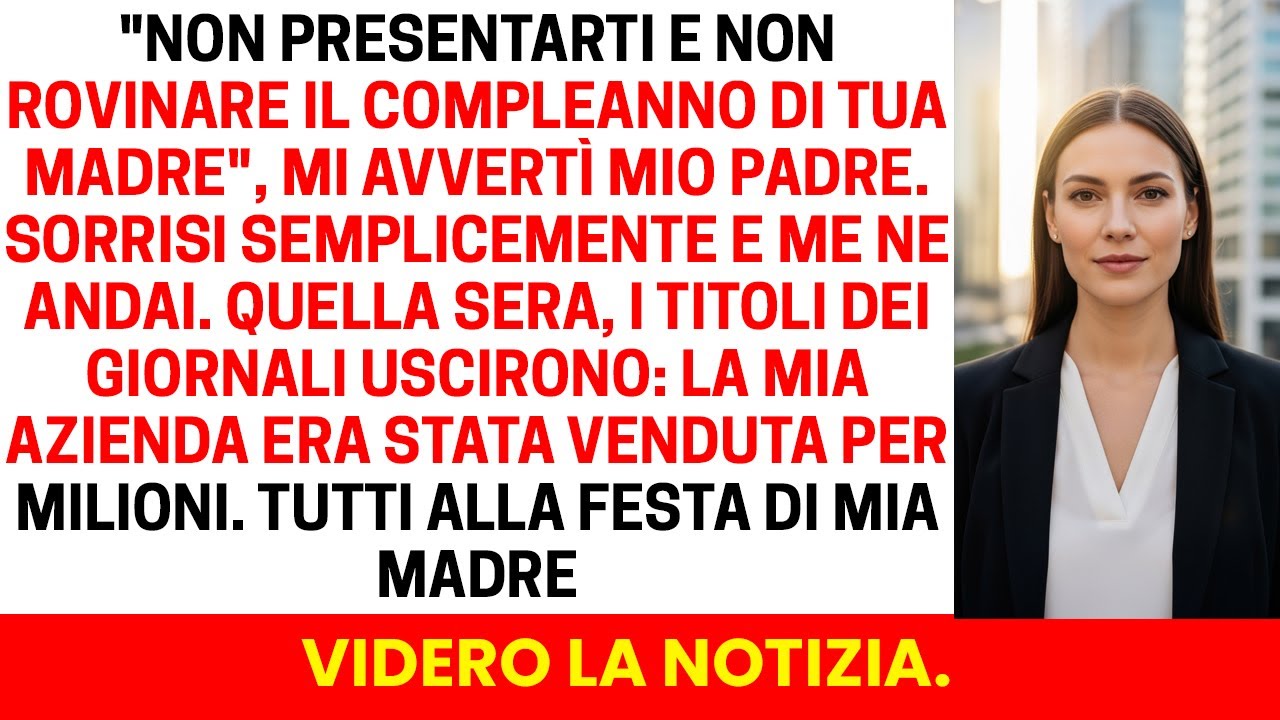 Alle sei e mezza di sera, mentre mia madre spegneva le candeline della sua torta di compleanno a pochi chilometri di distanza, io firmavo il contratto che avrebbe cambiato la mia vita per sempre:...