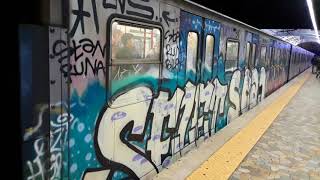 Rome Up-Close - Roman Metro Train Car Covered With Graffiti. January 2018