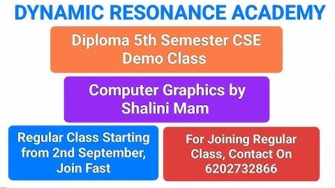 Computer Graphics Demo Class Il Computer Science and Engineering ll Diploma 5th Semester