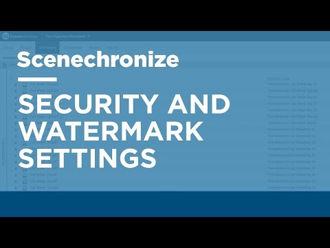 Scenechronize POA - Security and Watermark Settings