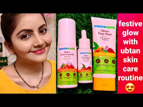 Festiveglow 3step ubtan skincare routine |RARA | MAMAEARTH ubtan faceserum cleansing milk & facewash