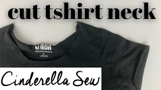 How to cut tshirt neck off and make sleeves shorter  Cut lower neckline on tshirt shorten sleeves