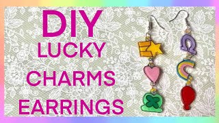 HOW TO MAKE LUCKY CHARMS EARRINGS ? easy shrink plastic tutorial