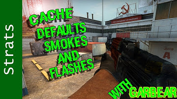 Counter Strike : Global Offensive CACHE Strats, Defaults, Smokes, Flashes, and Guide- Gameplay 2018