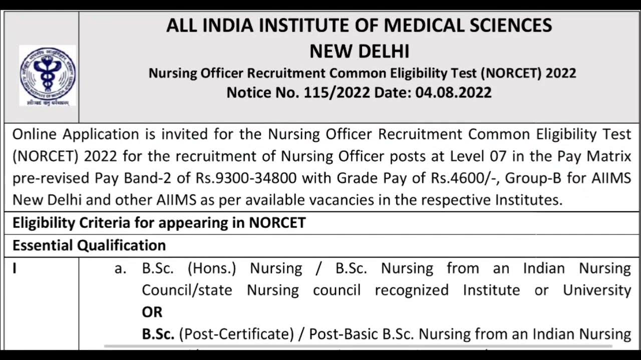 aiims-norcet-2023-notifications-exam-pattern-eligibility-dates