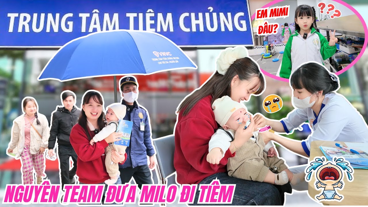 Nguyên Team Đưa MiLo Đi Tiêm - Mẹ Huế, Bố Hoàng Có Mà MiMi Đâu Rồi? Dì Hưởng Cậu Hai Theo Hộ Tống