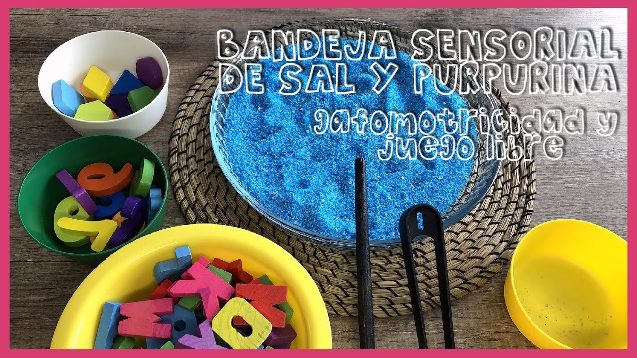 Cómo hacer una bandeja sensorial de sal y purpurina. Actividades DIY de  gafomotricidad y juego libre 