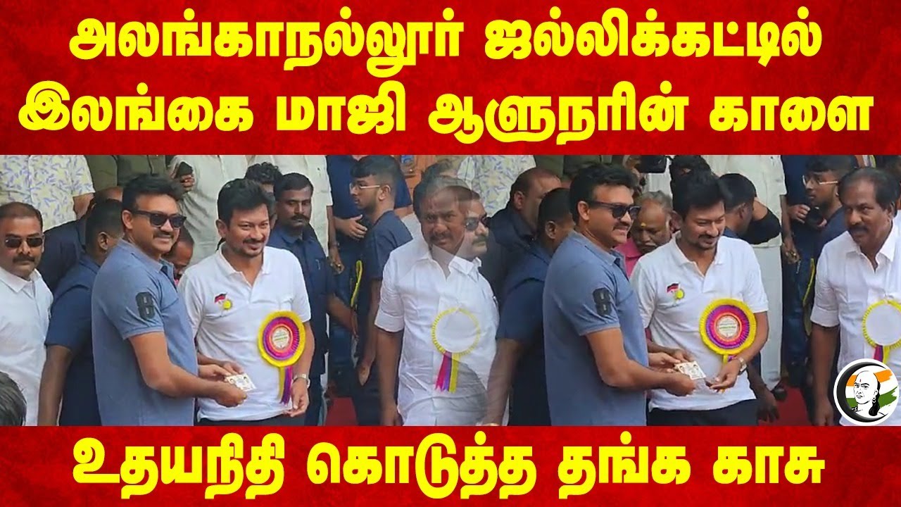 Alanganallur Jalikattuல் Senthil Thondaman காளை.. Udhayanidhi கொடுத்த Gold Coin | Pongal