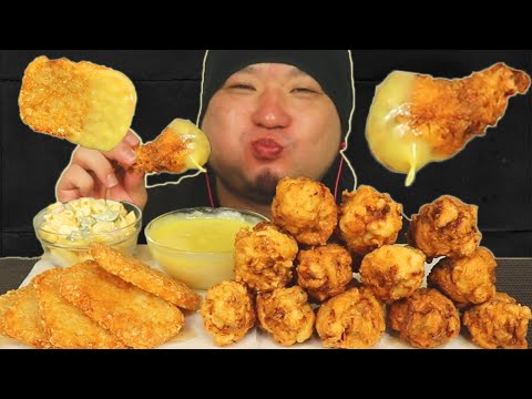 ASMR/咀嚼音/手作りフライドチキンとハッシュドポテトを手作りプリンクルソースで食べる音/揚げ物/音フェチ/Eating sound/韓国/日本人/モッパン/人気/おすすめ/飯テロ/宇宙一イイ音♪