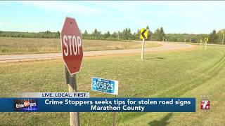 Information #Marathon County #CrimeStoppers seeking who stole road signs. #Crime #Stoppers Guide