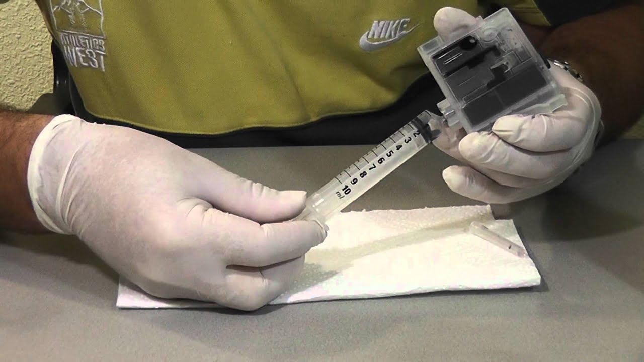 Como sangrar/purgar cartucho recargable Epson. Quitar burbujas de aire.  Modelos Epson R800,  - YouTube