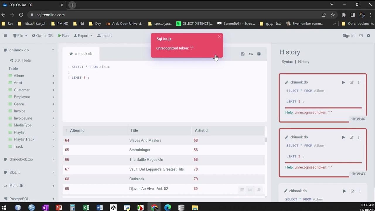 Sqlite online and create a csv file youtube