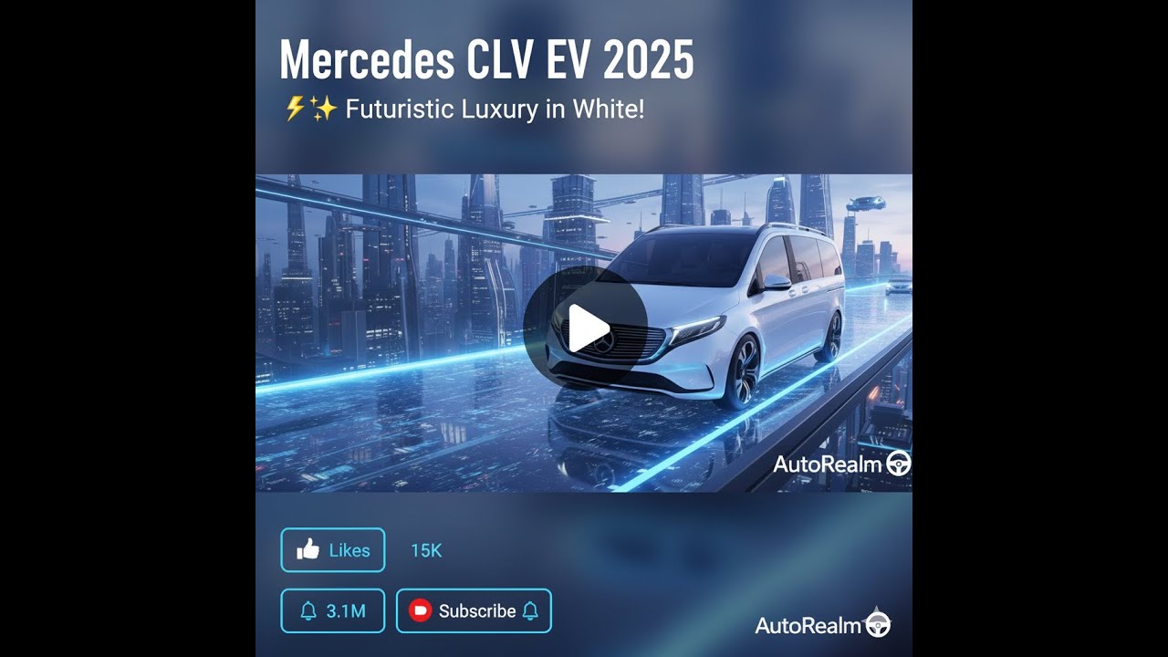 “Mercedes CLV EV 2025 – Futuristic Luxury Electric Sedan in White | blackwhite | AutoRealm”
