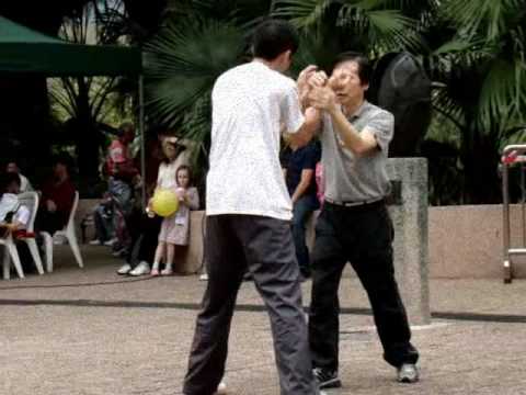 Wing Chun - Chi Sao applications & demo freeplay by Sifu Patrick Leung @ the Kung Fu Corner - Kowloon Park - Hong Kong 4/12/09