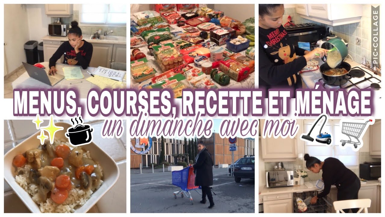 🙋🏽‍♀️UN DIMANCHE AVEC MOI ! IDÉES MENUS 2 SEMAINES // RETOUR DE COURSES // RECETTE // MÉNAGE