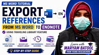 MS Word Part 24 |Export References from Word to EndNote |Traveling Library Feature|Young Researchers
