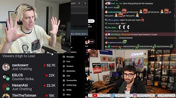 xQc calls out Twitch for Unbanning HasanAbi after One Day | HasanAbi calls xQc a Snake