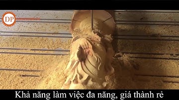 Máy CNC Khắc Gỗ 3D Kết Hợp Trục A | 2 trong 1 mạnh và đa năng
