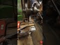 Belt Driven Bench Drill on the Lineshaft - first hole after setting up with a faster speed!