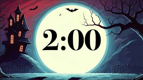 2 Minute Halloween Timer | Spooky Classroom Countdown with Fun Music, Full Moon, & Haunted House