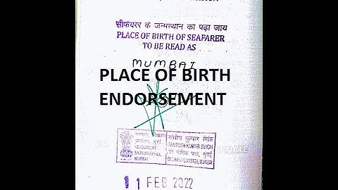 HOW TO ENDORSE CDC WITH PLACE OF BIRTH (P.O.B) ll NKS MARINER