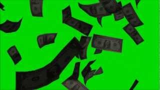 Money Falling Green Screen Footage HD 1080p screenshot 2