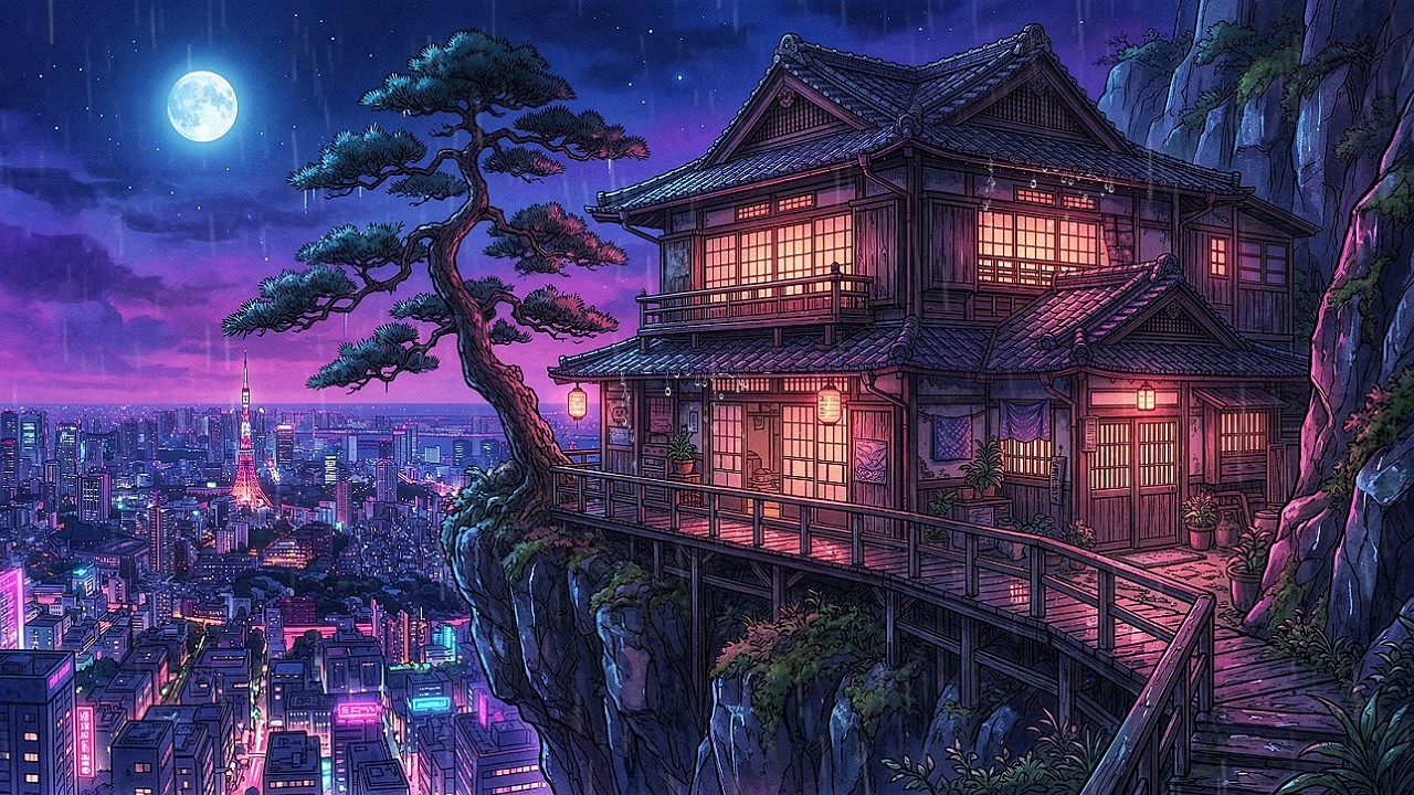 Japan Rain Night Dreams 80s ☔ Peaceful Lofi Sleep Music for Calm Mind 🌧️