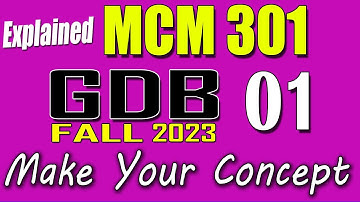 MCM301 GDB 1 Solution 2024 | MCM301 Fall 2023 GDB
