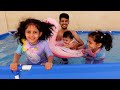 اول مرة لولو الصغيرة تسبح بالمسبح 