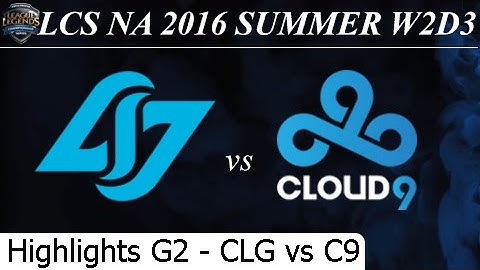 CLG vs C9 Game 2 Highlights - LCS NA Summer 2016 W2D3M10 Counter Logic Gaming vs Cloud 9