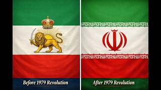 Iran Flag before and after the 1979 revolution