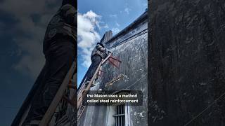 This Wall Isn’t Broken — It’s Being Stitched #ConstructionTips #MasonryWork #HomeRepair