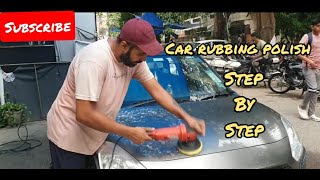 car rubbing polish step by step / rubbing polish tutorial / dog scratch removal