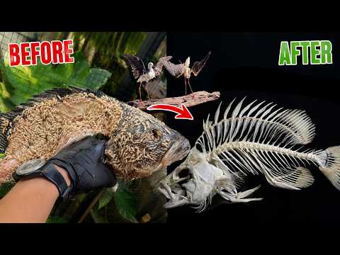 HOW TO CLEAN FISH BONES USING THOUSANDS OF MAGGOTS