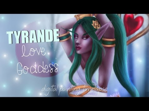 Tyrande - Love Goddess Skin | Digital Painting Timelapse