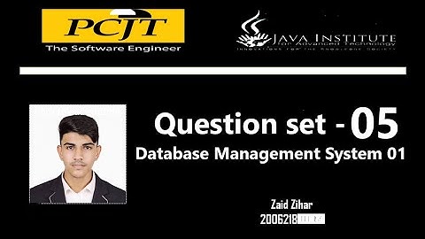 Question Set 05 | Database Management System | Java Institute | Zaid Zihar
